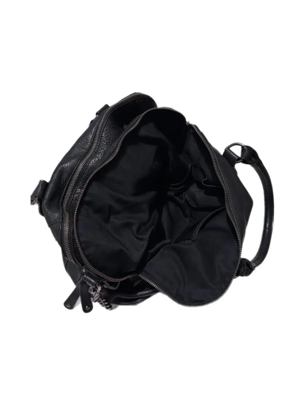 Audrey Brooke Bag Black Genuine Leather Satchel Purse Moto Rocker Grunge Gothic